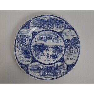 Buckskin Joe Souvenir Plate 9" John Wayne Stagecoach Colorado Vintage